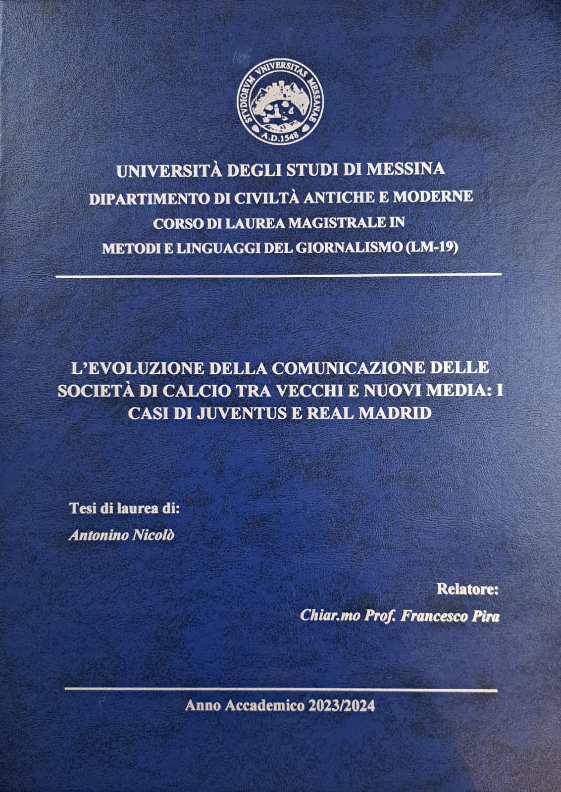 Copertina Tesi Magistrale